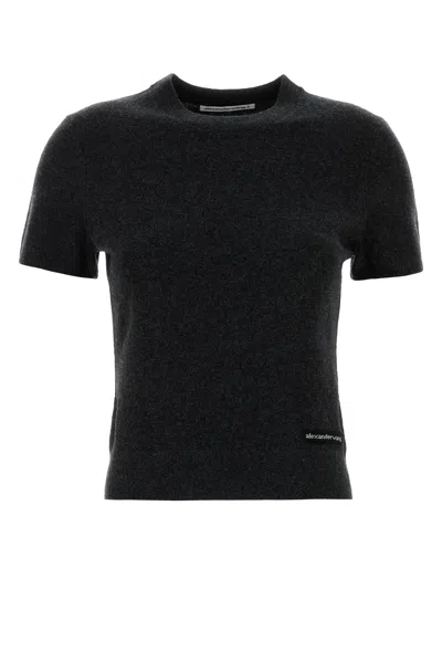 Alexander Wang T T By Alexander Wang Charcoal Wool Sweater In Gray