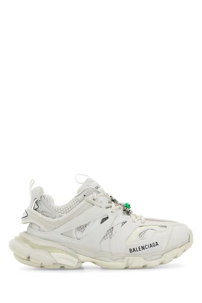 Balenciaga White Mesh And Rubber Track Sneakers In White