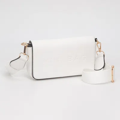 Fashnzfab Faux Leather Mini Bag Message Structured Crossbody Bag In White