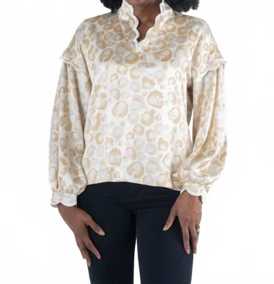 Emily Mccarthy Orchid Top In Neutral Freckle Spot Cheetah In White