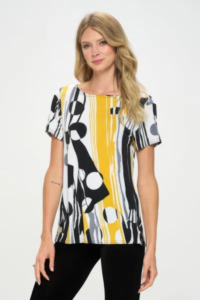 Truedames Hit Boat Nk Short Sl Top In Yellow