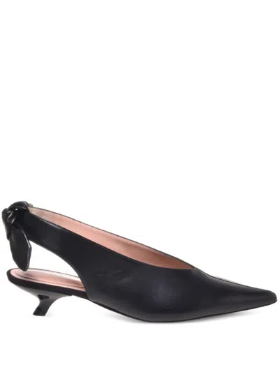 Alberta Ferretti Pointed Toe Slingback Pumps With Bow Detail In Black