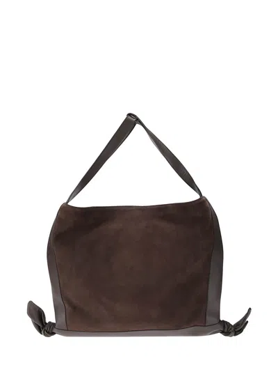 Hereu Cador Suede Bag In Brown