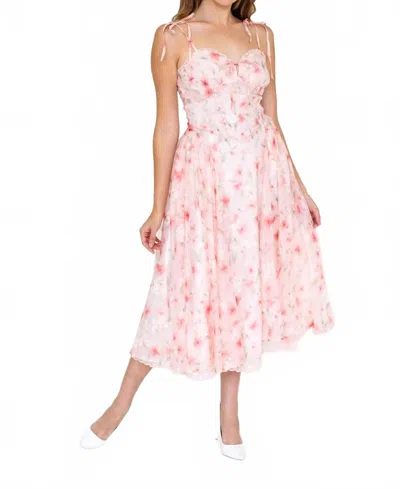 Kestan Emi Midi Dress In Pink In Multi