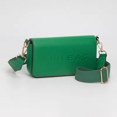 Fashnzfab Faux Leather Mini Bag Message Structured Crossbody Bag In Green