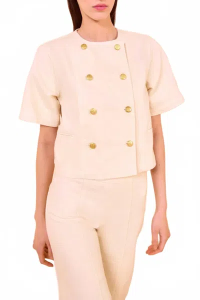 Ulla Johnson The Serge Short Sleeve Jacket In Birch In Neutral