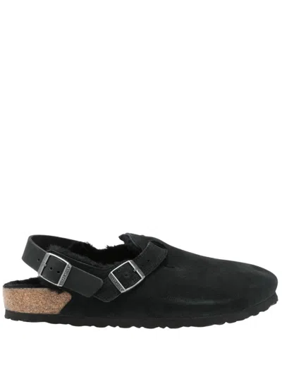 Birkenstock Closed-toe Black Sandals With Adjustable Strap In Black