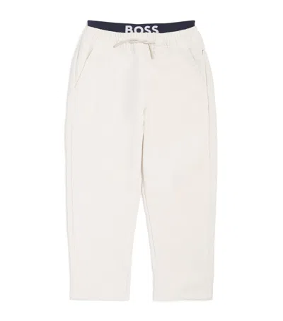 Bosswear Stetch Corduroy Logo Sweatpants In Neutral