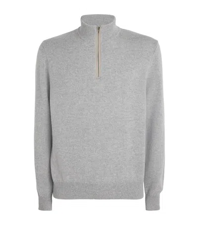 Agnona Cashmere Half-zip Sweater In Animal Print