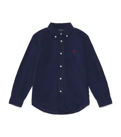Ralph Lauren Corduroy Polo Pony Shirt In Blue
