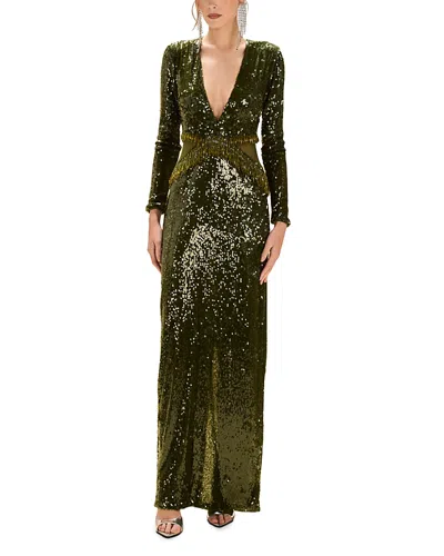 Patbo Bossa Sequined Gown In Green
