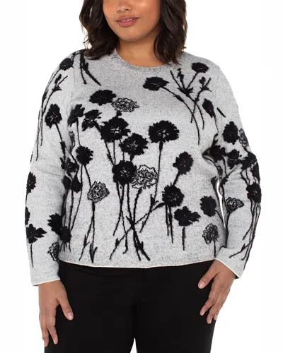 Liverpool Los Angeles Plus Long Sleeve Crewneck Sweater In Gray