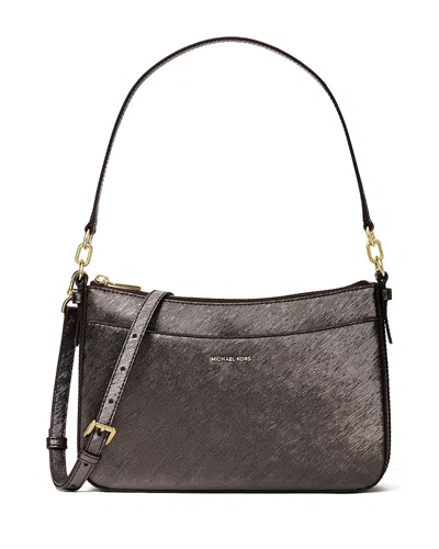 Michael Kors Jet Set Medium Top Zip Crossbody In Brown