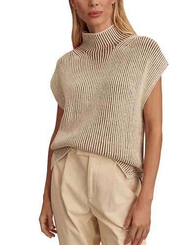 Varley Lauren Plated Knit Sleeveless Sweater In Neutral