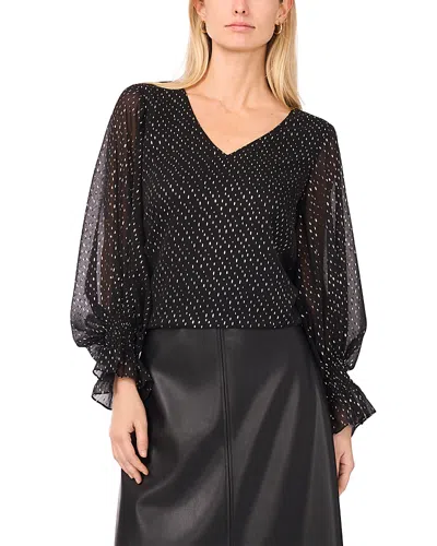 Vince Camuto Balloon Sleeve Top In Black