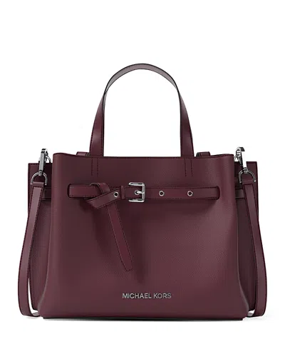 Michael Kors Emilia Small Satchel In Burgundy