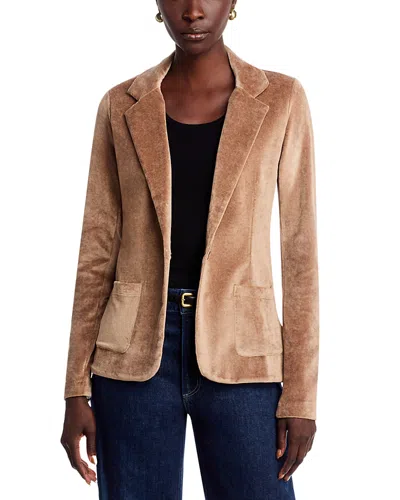 Majestic Velour One Button Blazer In Brown