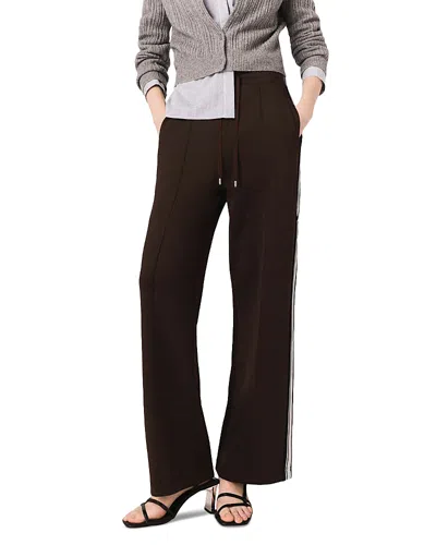 Maje Polympic Straight Striped Trousers In Brown