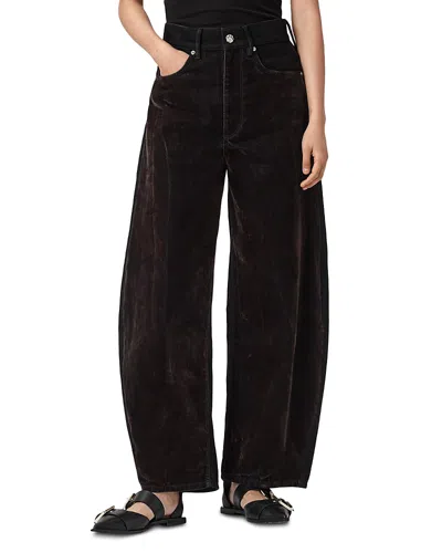Allsaints Helena Flocked High Rise Jeans In Cocoa Brown In Brown