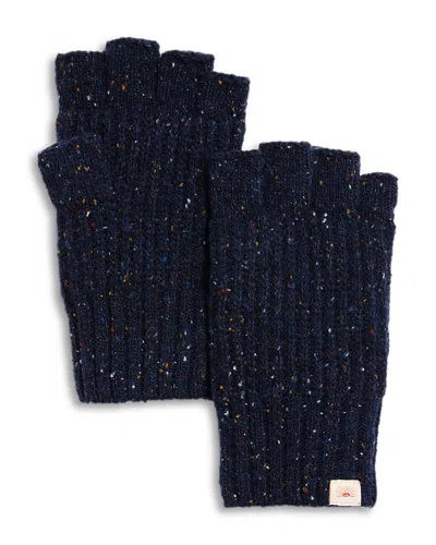 Faherty Cabin Nep Fingerless Gloves In Blue