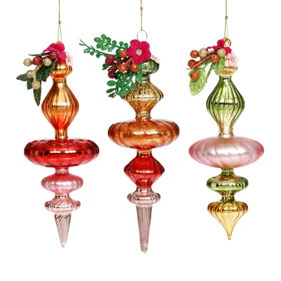 Mark Roberts Floral Finial Ornaments, Set Of 6
