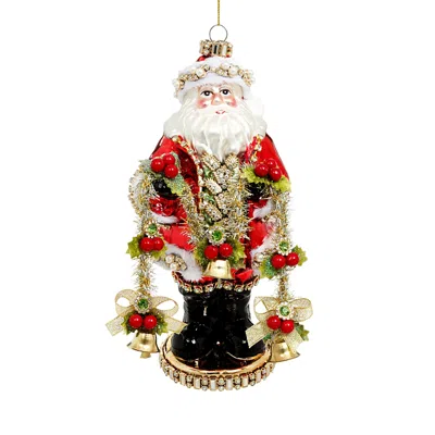 Mark Roberts Jeweled Santa Ornament In Multi