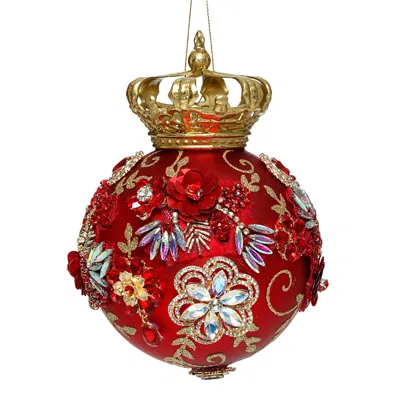 Mark Roberts Crown Jewels Glass Ornament In Red
