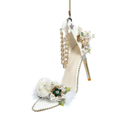 Mark Roberts White Shoe Ornament In Multi