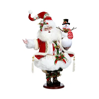 Mark Roberts Santa Building Snowman Figure In Multi