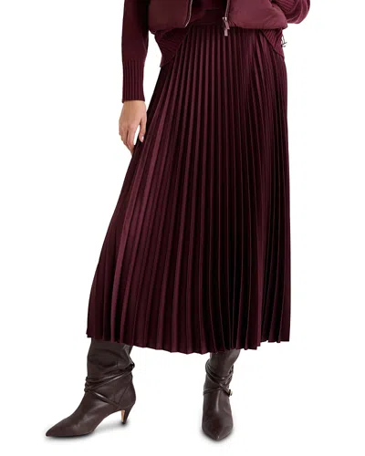Marella Pontiac Pleat Skirt In Burgundy
