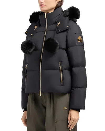 Moose Knuckles Misti Down Peak Puffer Jacket In Black