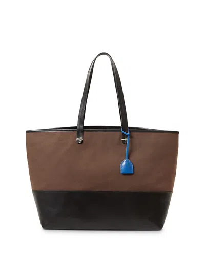Clare V . Volie Canvas & Leather Tote In Brown
