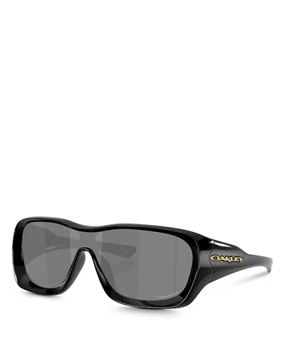 Oakley De La Salle Rectangular Mask Sunglasses, 130mm In Black