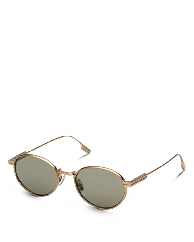Zegna Oval Sunglasses, 52mm In Green