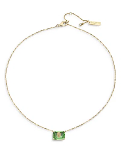 Kurt Geiger Signature Eagle Gem Pendant Necklace, 16-18 In Green