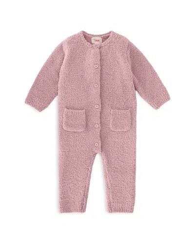 7am Enfant Unisex Fuzzy Long Sleeve Jumpsuit - Baby In Pink