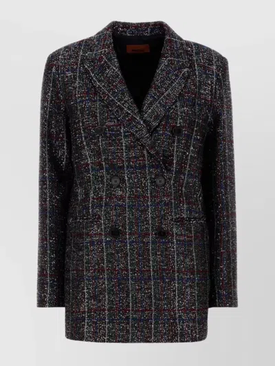 Missoni Double-breasted Checked Blazer Featuring Sequins In Multi