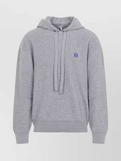 Loewe Drawstring Hoodie With Ribbed Cuffs And Hem In Multi