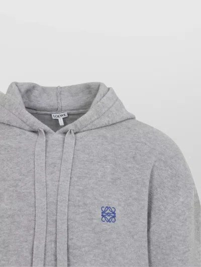 Loewe Drawstring Hoodie With Ribbed Cuffs And Hem In Multi