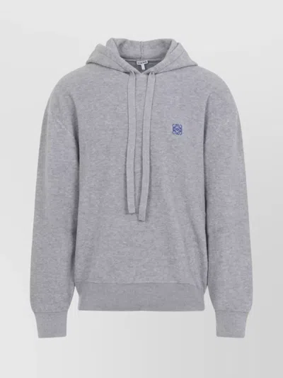Loewe Drawstring Hoodie With Ribbed Cuffs And Hem In Multi