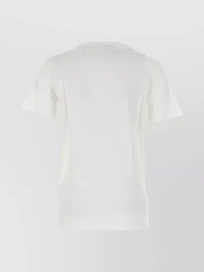 Prada Cotton Crew Neck T-shirt In White