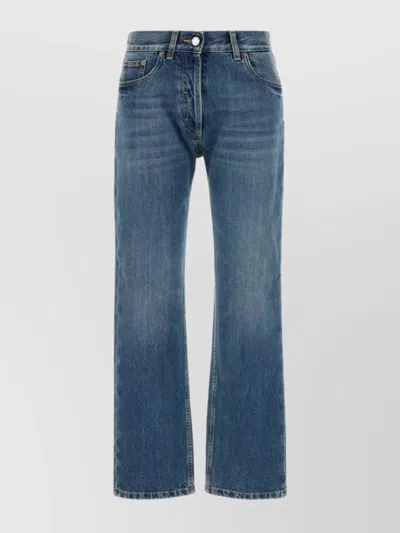 Prada Faded Wash Five-pocket Denim Trousers In Blue