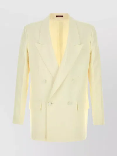 Gucci Modern Tech Blazer Featuring Structured Shoulders In Yellow