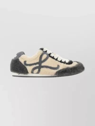 Loewe Two-tone Shearling Ballet Runner 2.0 Sneakers In Multi