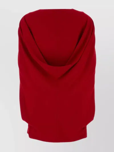 Alberta Ferretti Alberta Ferreti Red Stretch Crepe Mini Dress In Red