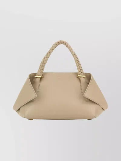 Ferragamo Medium Handbag With Braided Top Handles In Blue