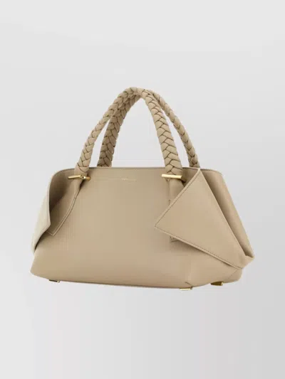 Ferragamo Medium Handbag With Braided Top Handles In Blue