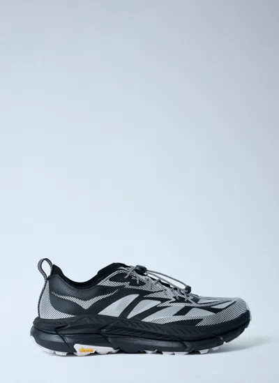 Hoka Mafate Speed 4 Lite Black Low Top Sneakers With Mesh Panels In Tech Fabric Unisex In Black