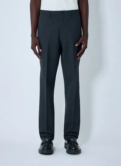Prada Wool Tailored Pants In Black