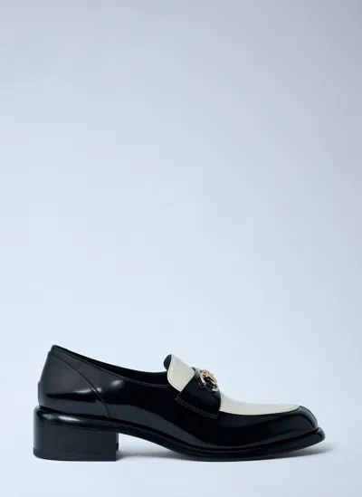 Gucci Two-tone Leather Loafers With Horsebit In Black